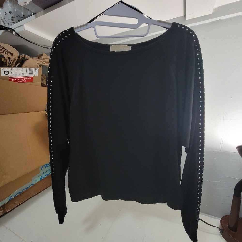 Long-sleeved Studded Top